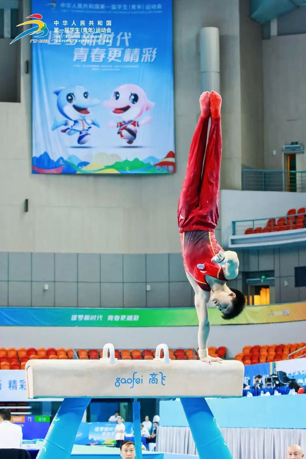 体操比赛选手飒爽登场斩获胜利